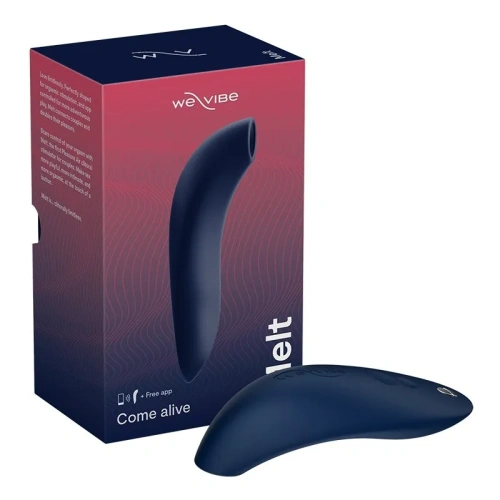 We-Vibe Melt + Лубрикант 50 мл - Вакуумный стимулятор для клитора с управлением через приложение на смартфоне, 12.6х2.4 см (синий)